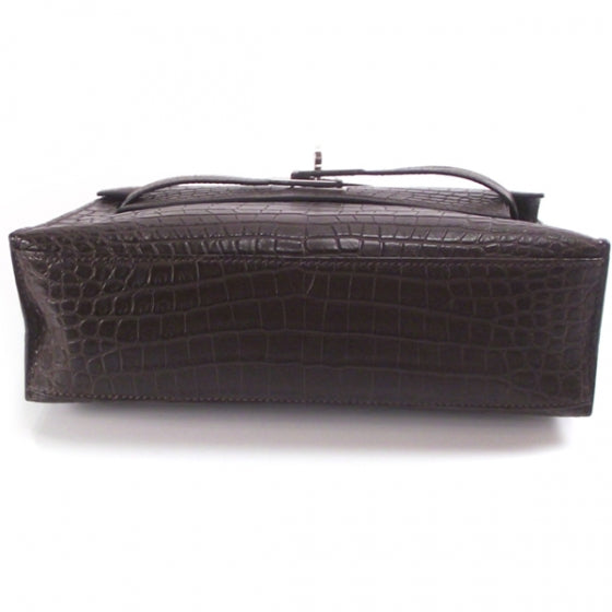 Crocodile Kelly Pochette Clutch Brown