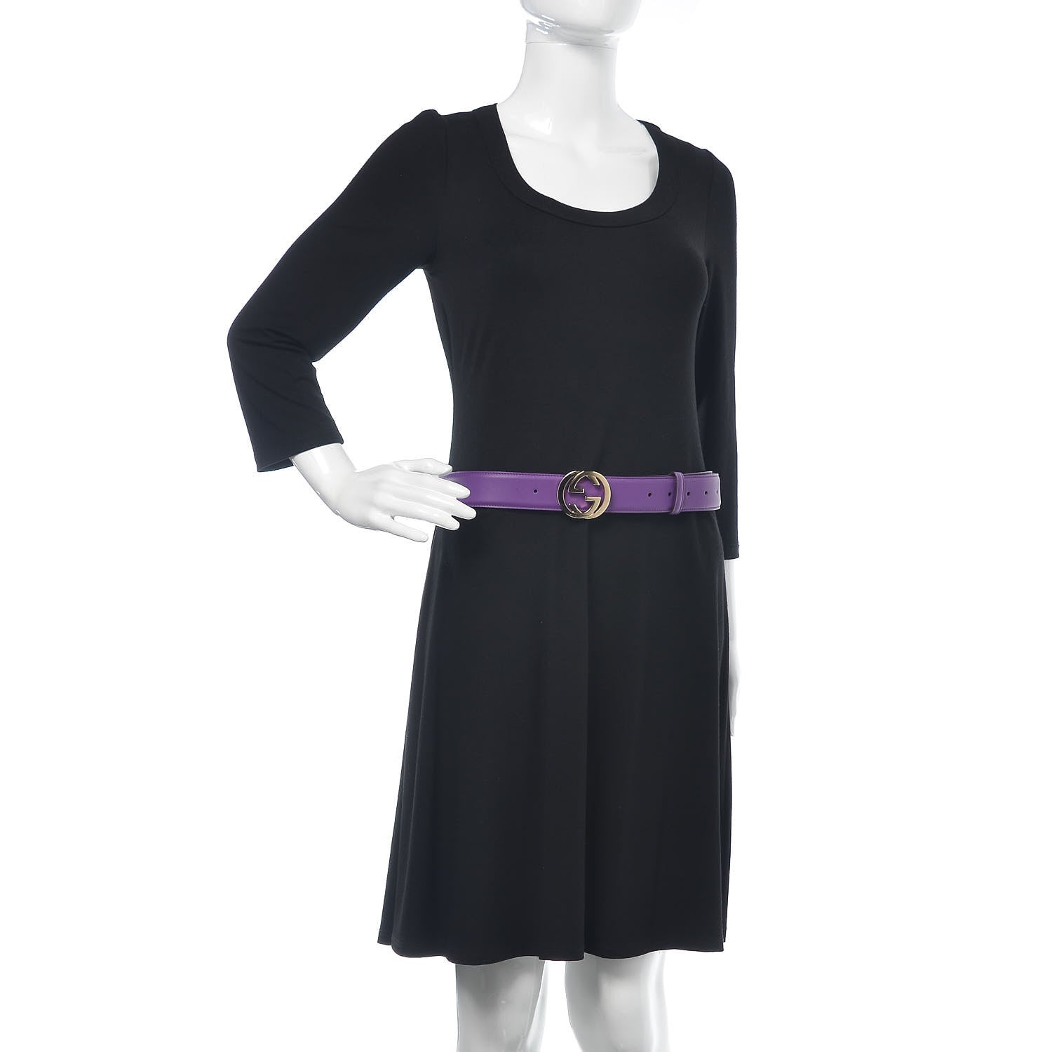 Gucci Moon Calfskin Interlocking G 37mm Belt 95 38 Shine Purple 2 of 8