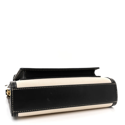 Burberry Canvas Smooth Calfskin Two Tone Mini Pocket Bag White Black 4 of 15