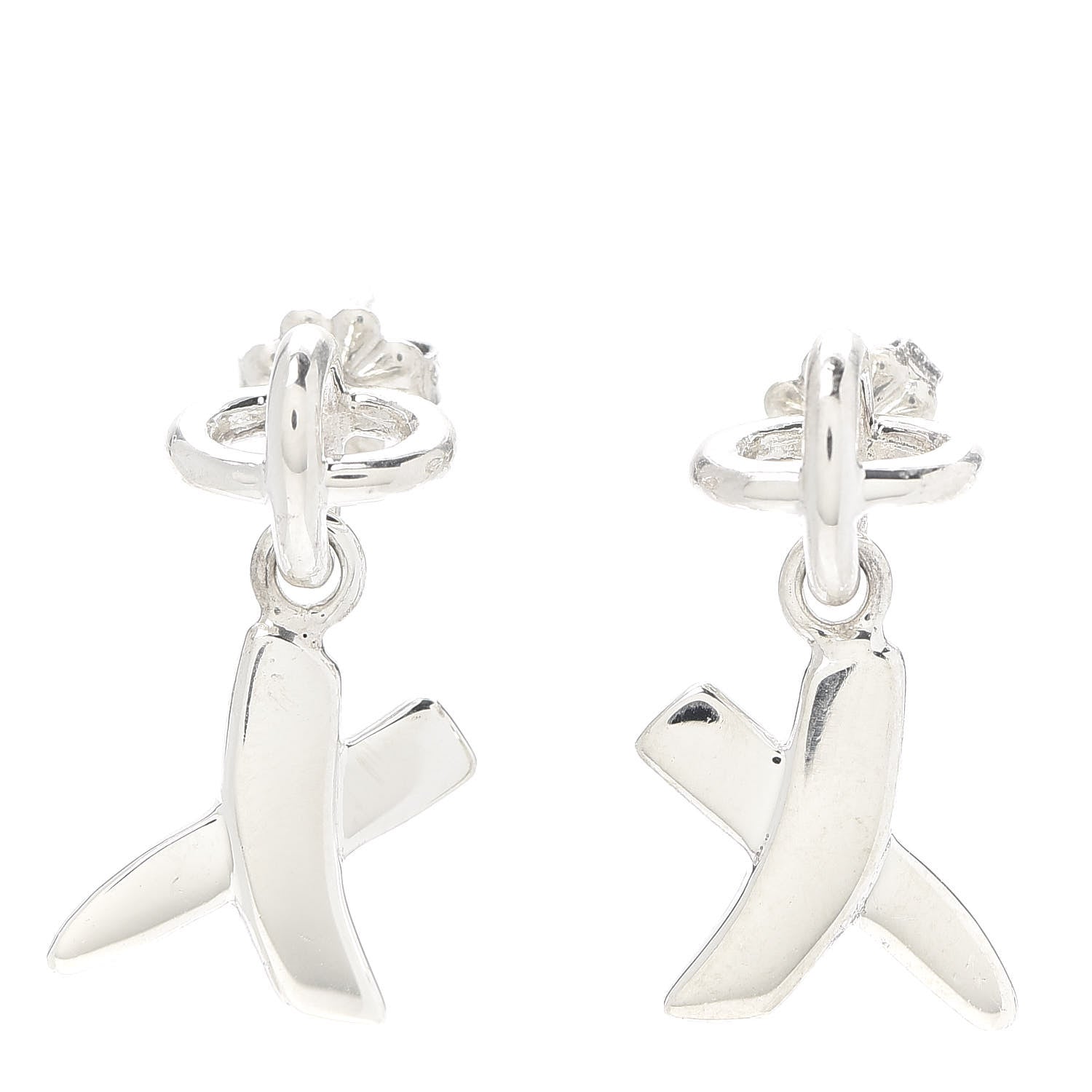 Tiffany Sterling Silver Paloma Picasso Graffiti X Dangle Earrings 1 of 4