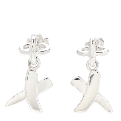 Tiffany Sterling Silver Paloma Picasso Graffiti X Dangle Earrings 1 of 4