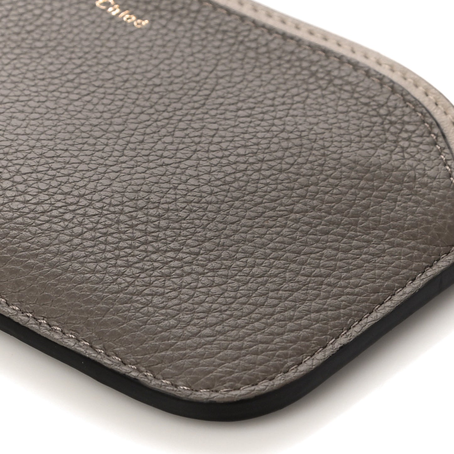 Grained Calfskin Purse Wallet Motty Grey