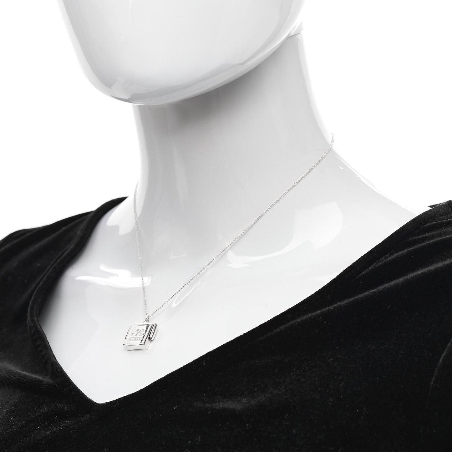 Sterling Silver 1837 Square Spinner Pendant Necklace