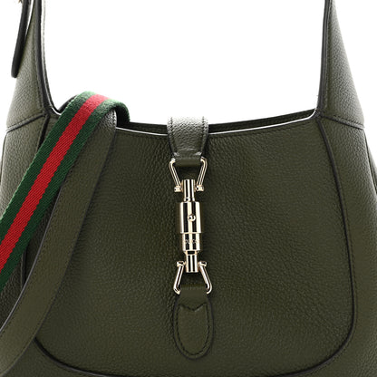 Gucci Grand Prix Calfskin Web Medium Jackie 1961 Hobo Dark Green 8 of 10