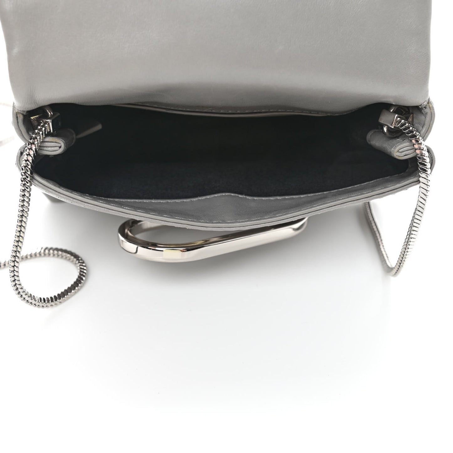 Calfskin Alix Soft Flap Clutch Grey