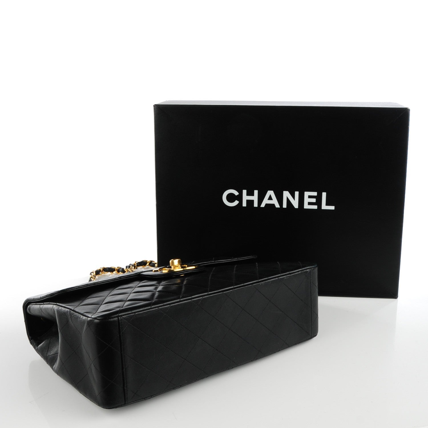 Chanel Lambskin Quilted XL Jumbo Single Flap Black 4 of 8