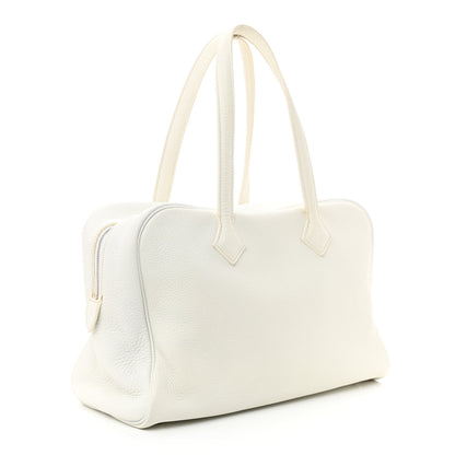Hermes Taurillon Clemence Victoria II 35 White 3 of 14