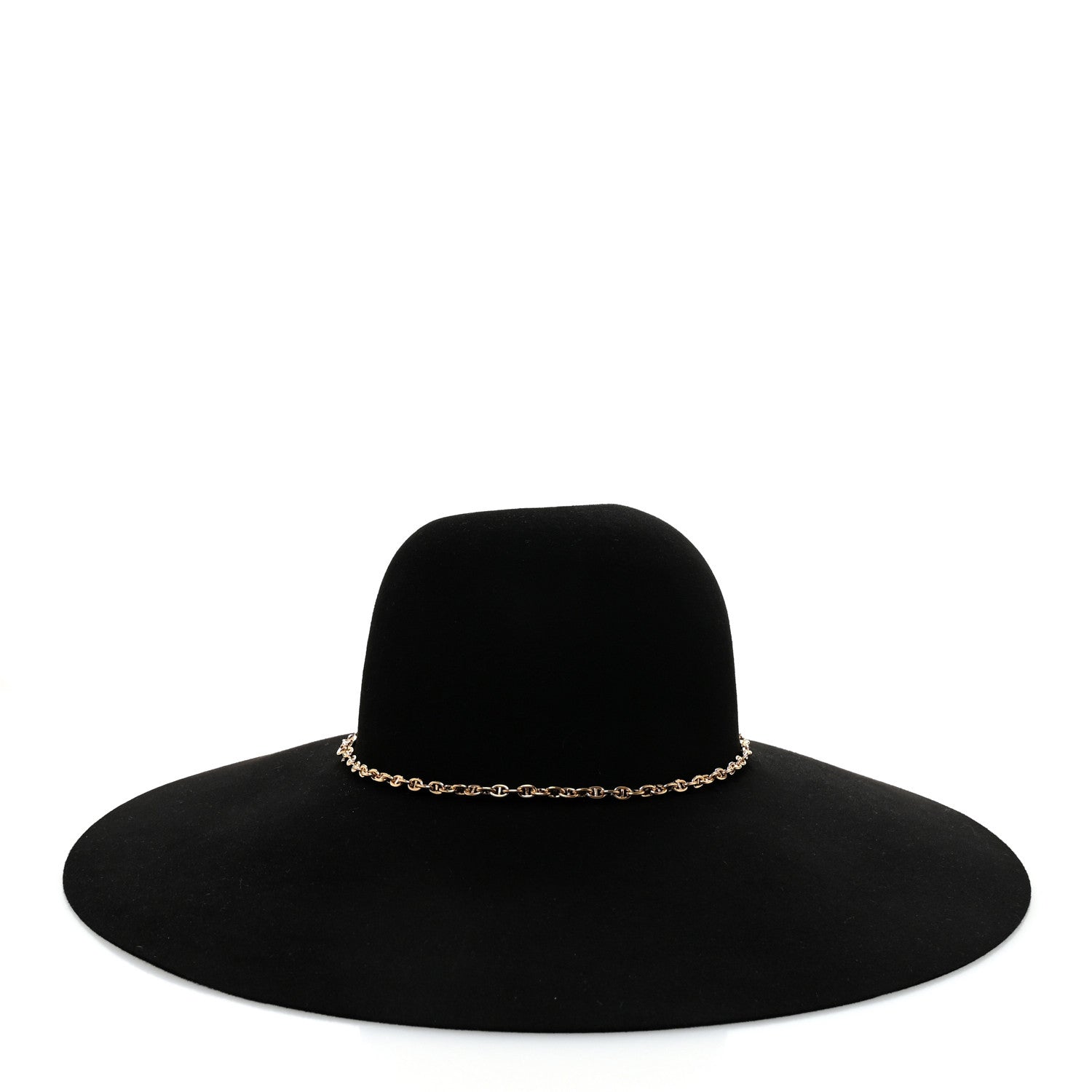 Hermes Beaver Felt Bruna Chaine d'Ancre Hat 58 Black 1 of 12