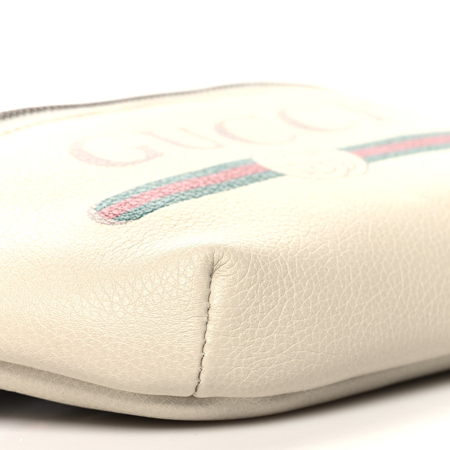 Grained Calfskin Small Logo Belt Bag White