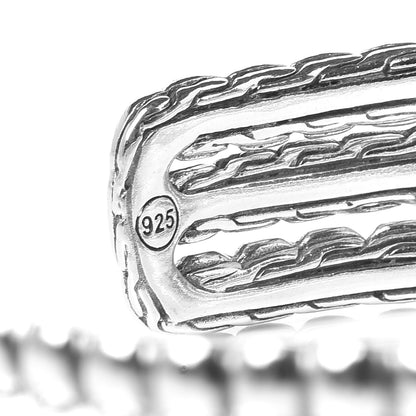 John Hardy Sterling Silver Bedeg Three Row Cuff 5 of 5