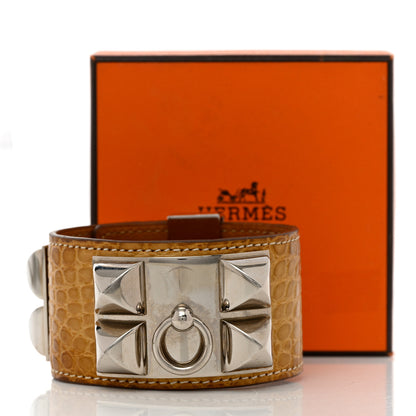 Hermes Matte Alligator Collier De Chien CDC Bracelet S Maize 6 of 6