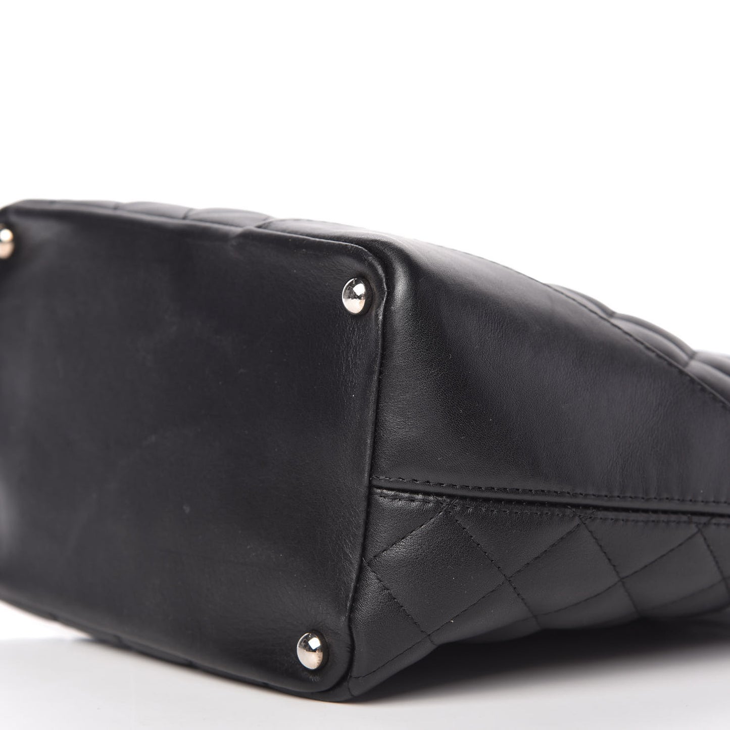 Calfskin Quilted Medium Cambon Tote Black
