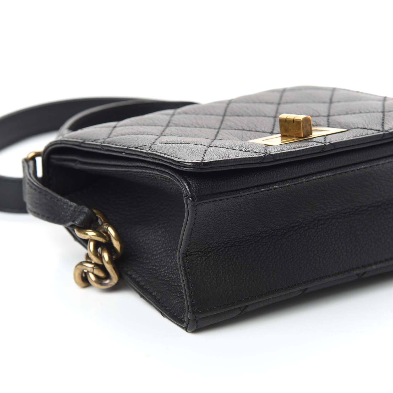 Chanel Goatskin Quilted Small Rita Top Handle Flap Black 6 of 10
