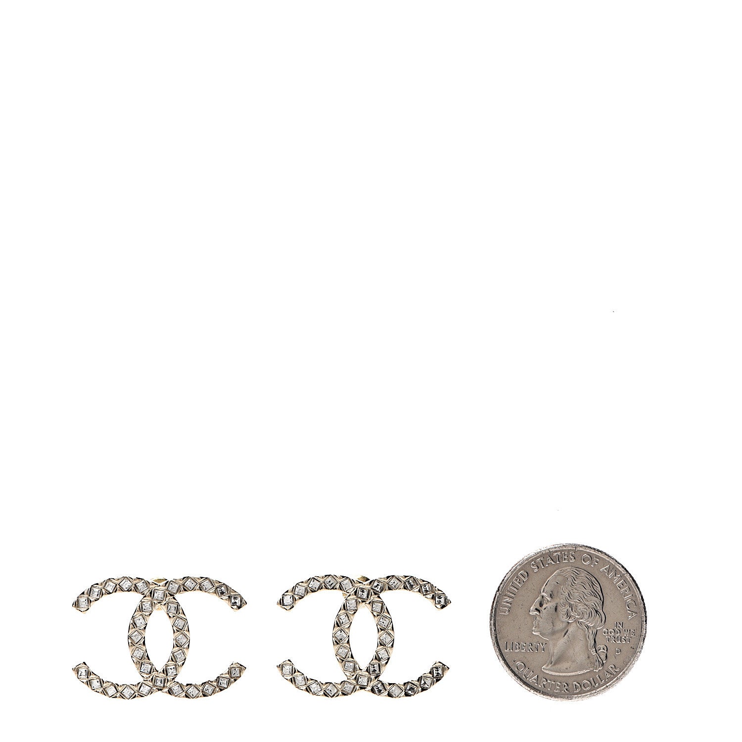 Chanel Baguette Crystal High Society CC Earrings Gold 2 of 5