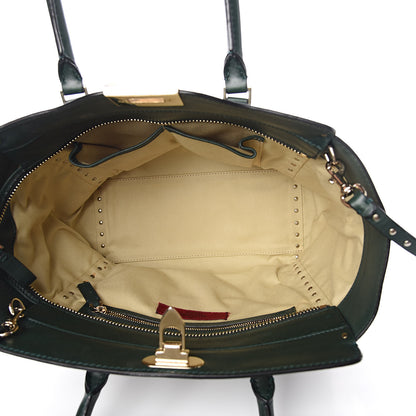 Valentino Garavani Vitello Rockstud Double Handle Tote Green 5 of 15