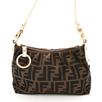 Fendi Zucca Cuoio Lucido Hobo Tobacco White 9 of 15