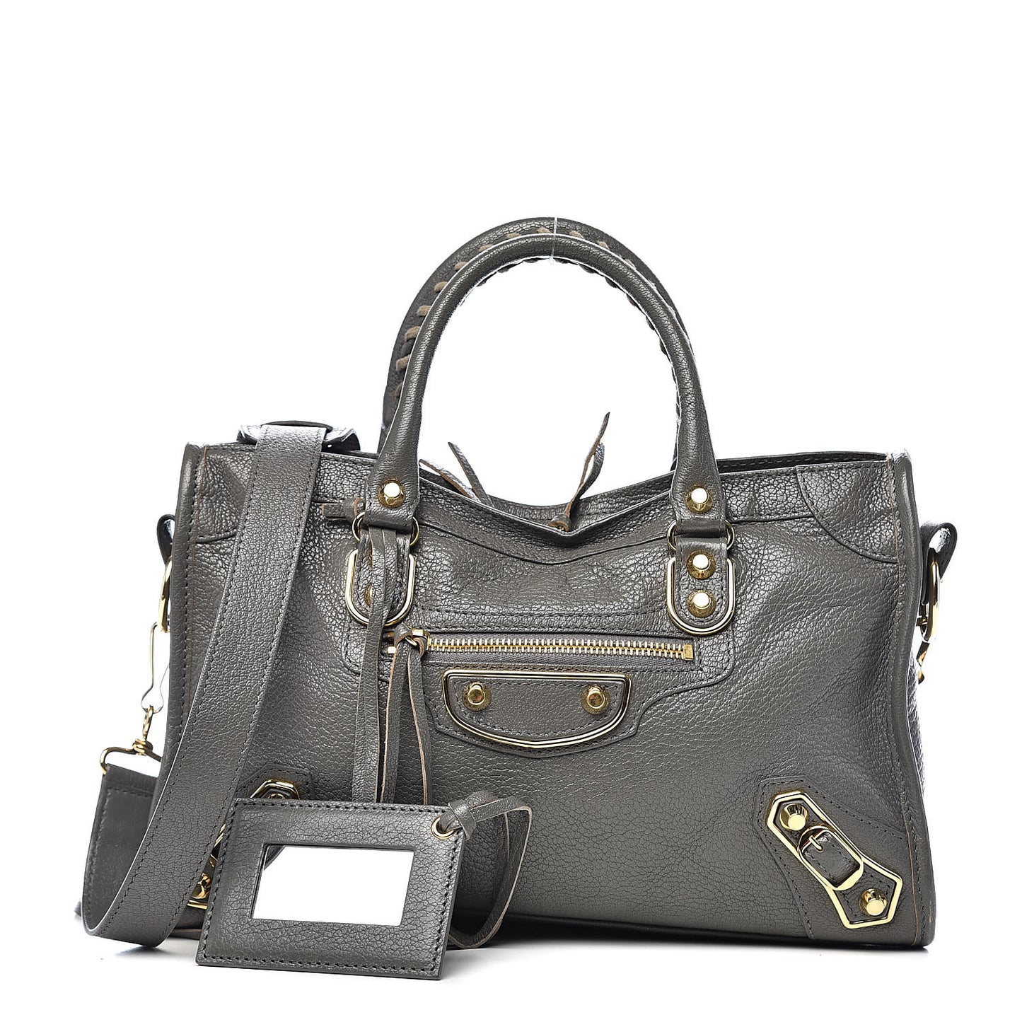 Chevre Gold Metallic Edge Hardware S City Gris Acier