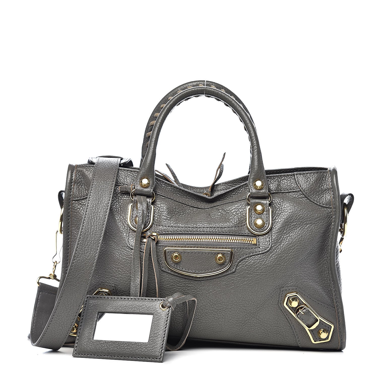 Balenciaga Chevre Gold Metallic Edge Hardware S City Gris Acier 1 of 12