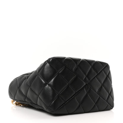 Chanel Lambskin Quilted Small Top Handle Shopping Bag Black 4 of 10