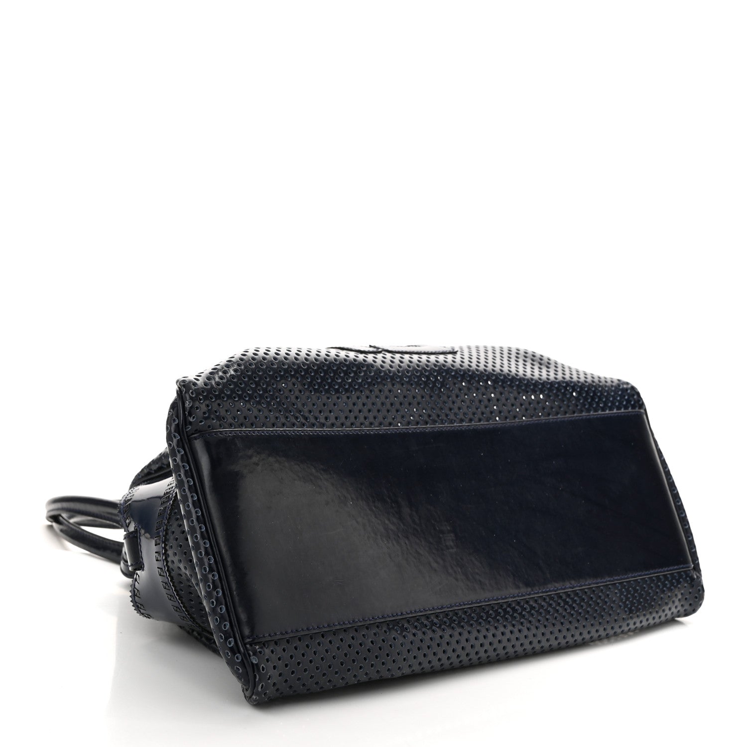 Fendi Patent Perforated Calfskin Bag De Jour Perforated Tote Navy 4 of 10
