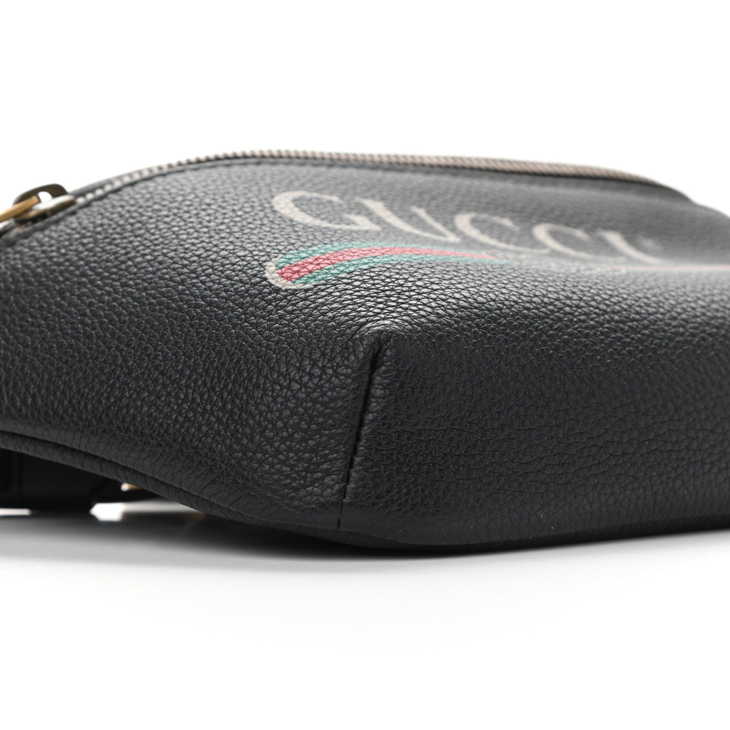 Grained Calfskin Small Logo Belt Bag Black
