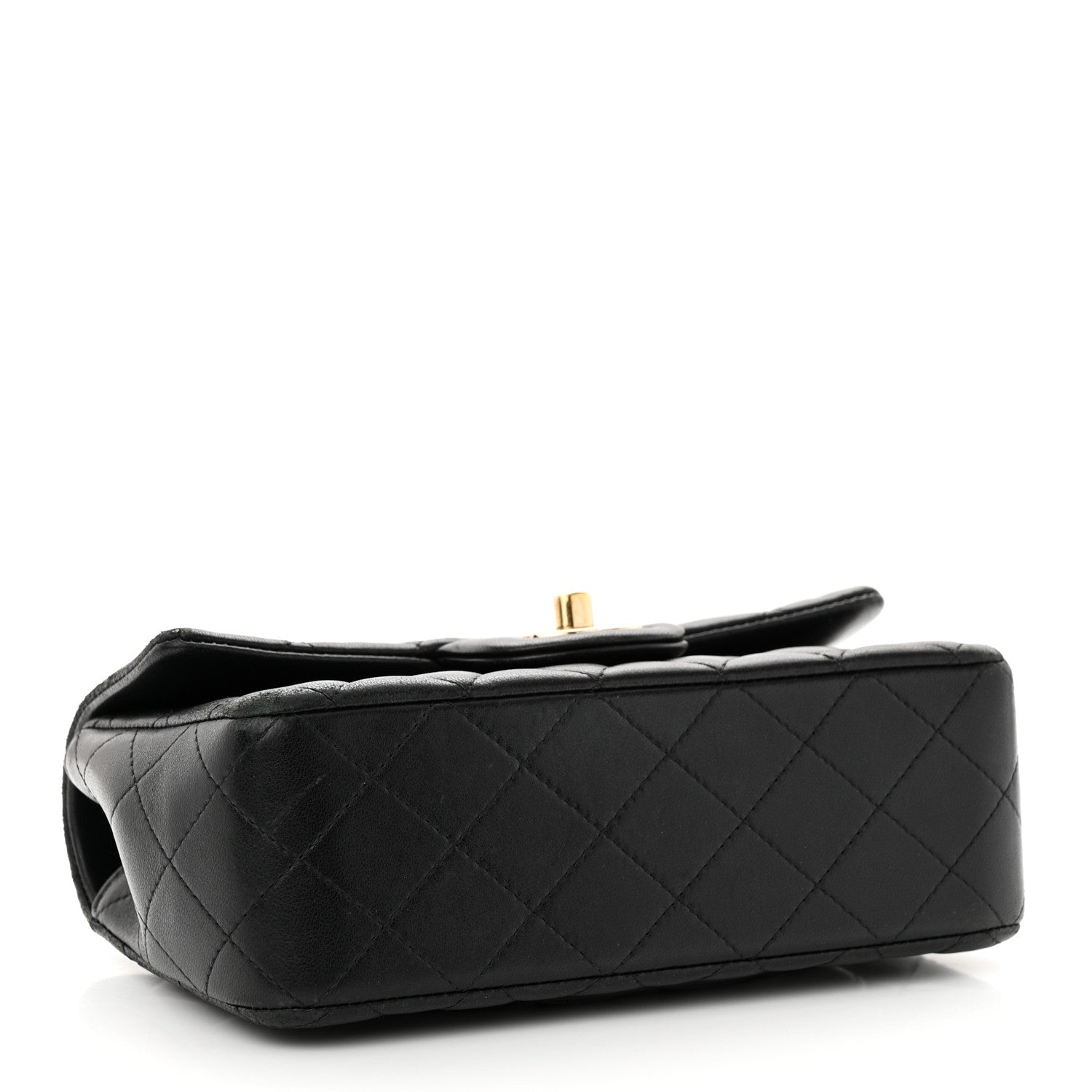 Chanel Lambskin Quilted Mini Lion Charm Top Handle Rectangular Flap Black 4 of 17
