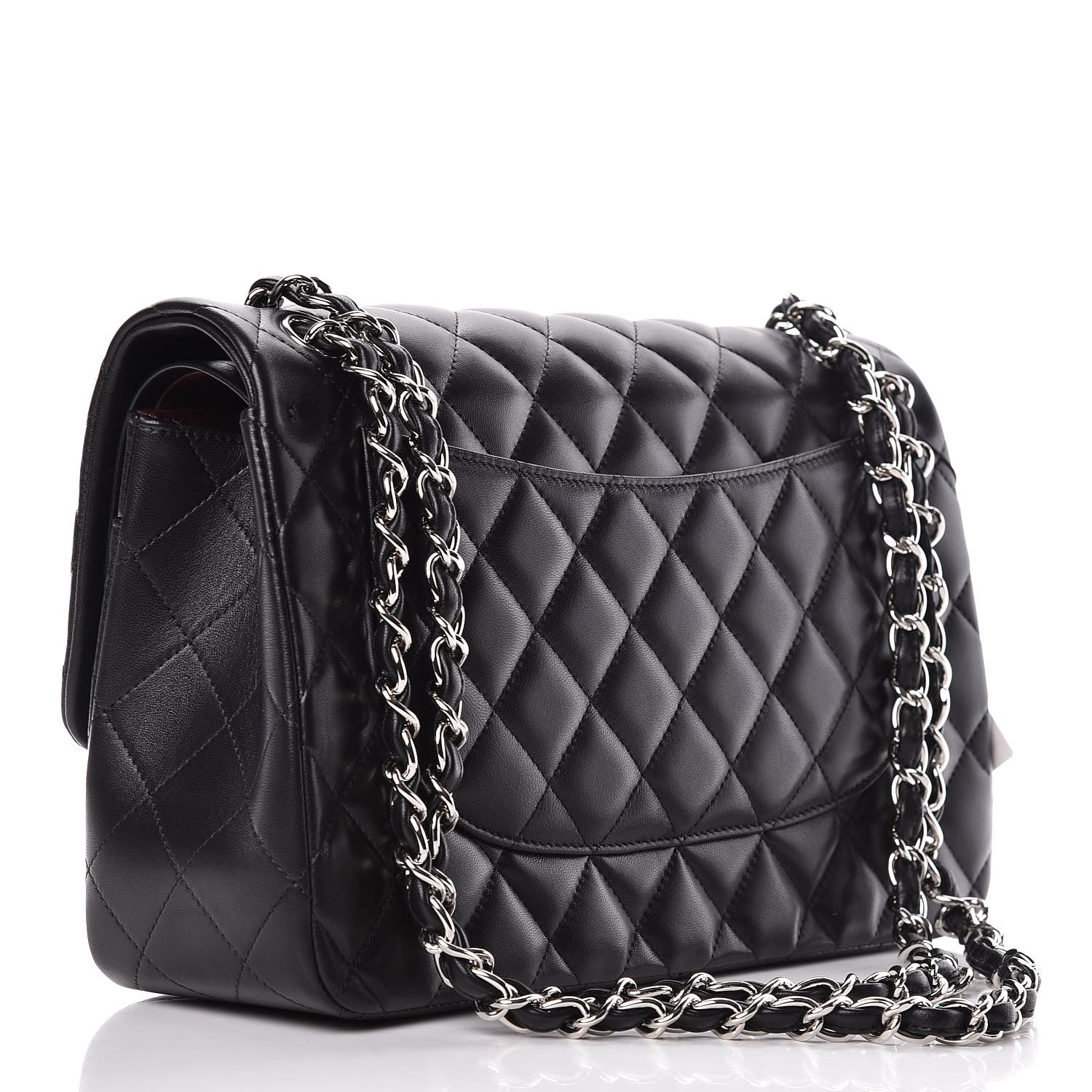 Chanel Lambskin Quilted Jumbo Double Flap Black 3 of 14