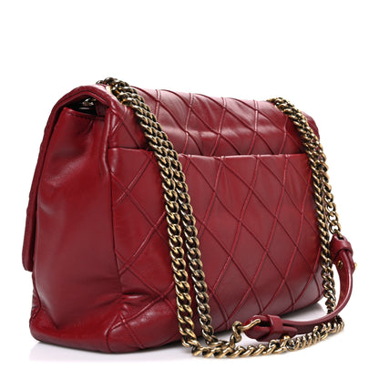 Chanel Calfskin Diamond Debossed Large Cosmos Flap Red 3 of 10