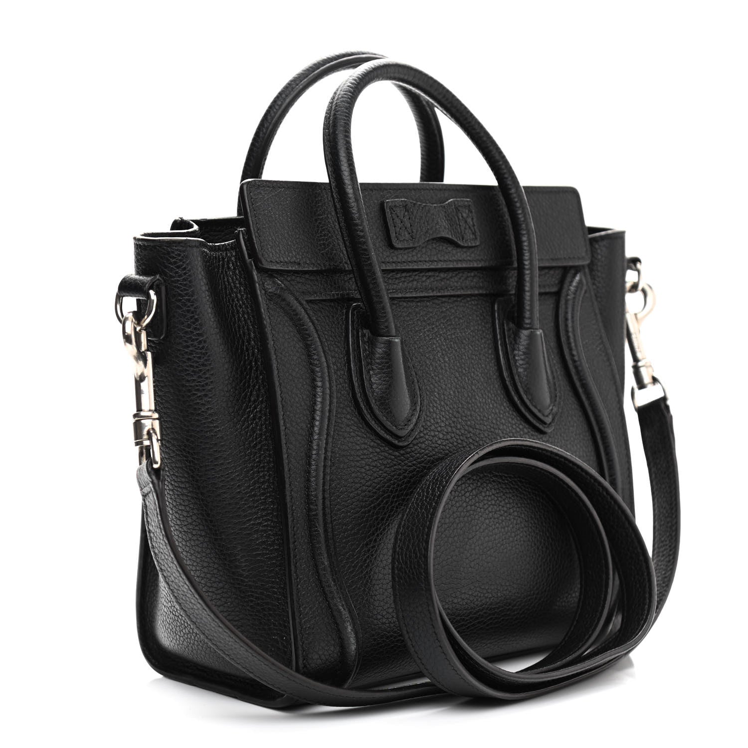 Celine Drummed Calfskin Nano Luggage Black 3 of 11