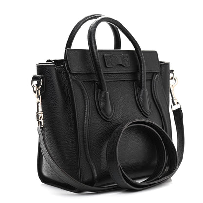 Celine Drummed Calfskin Nano Luggage Black 3 of 11