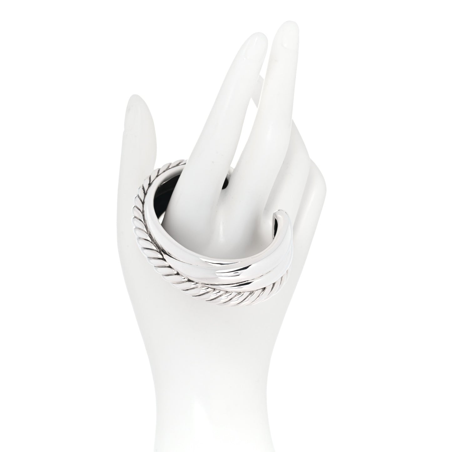 Sterling Silver Crossover Cuff Bracelet
