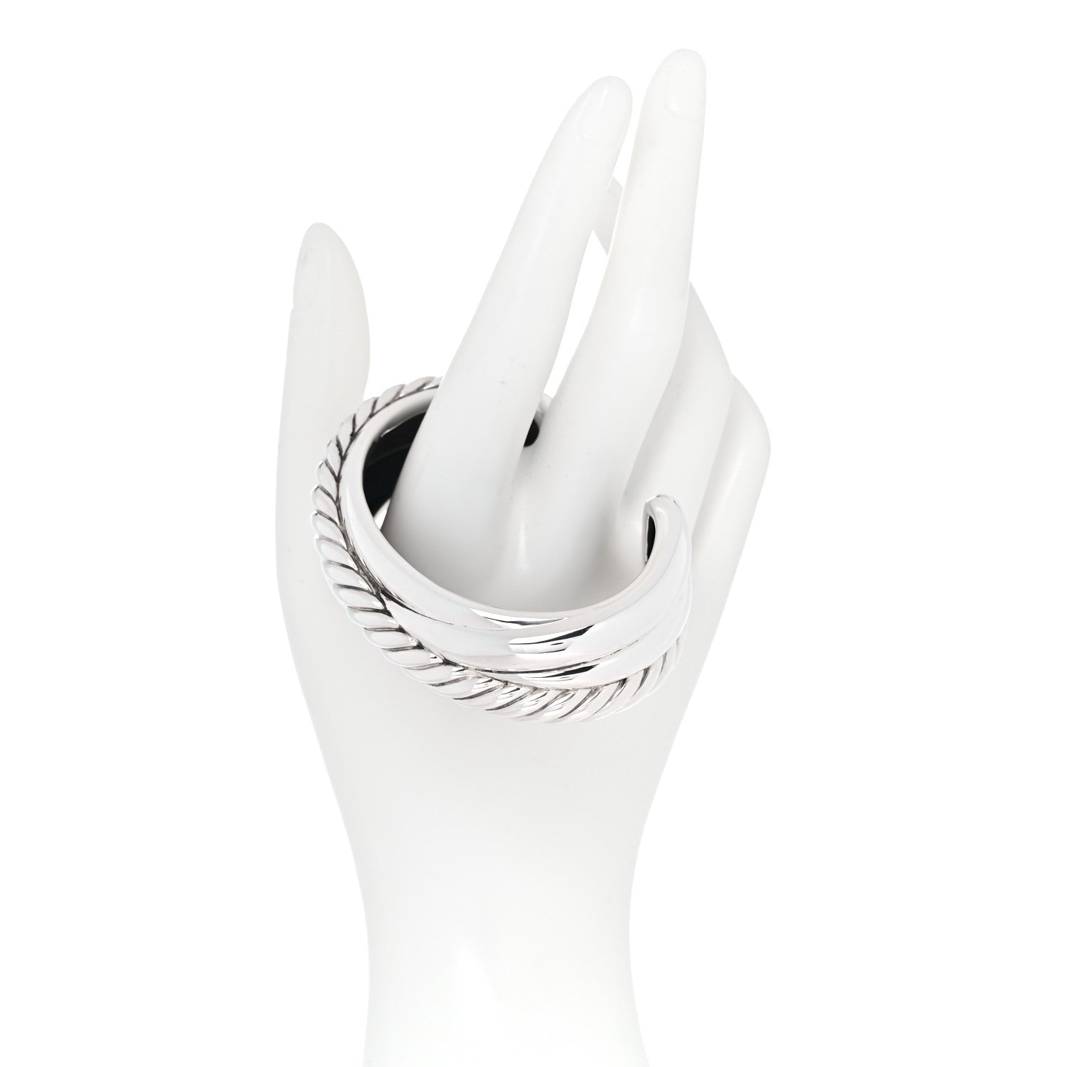 David Yurman Sterling Silver Crossover Cuff Bracelet 2 of 4