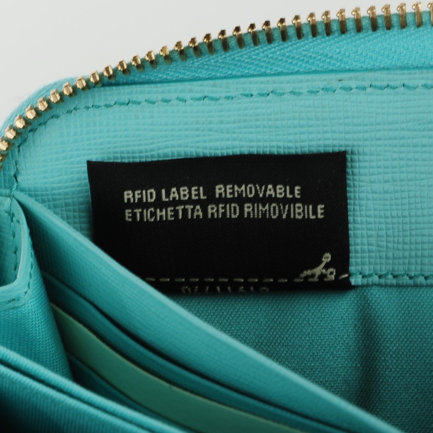 Zucca Spalmati Vitello Elite Zip Around Wallet Tobacco Turchese