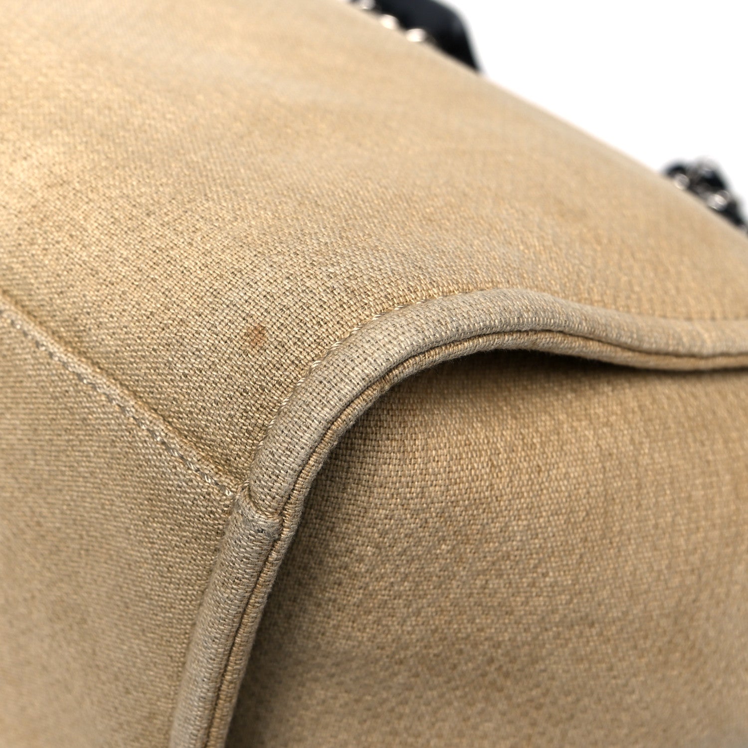 Chanel Canvas Medium Deauville Tote Beige Black 12 of 13