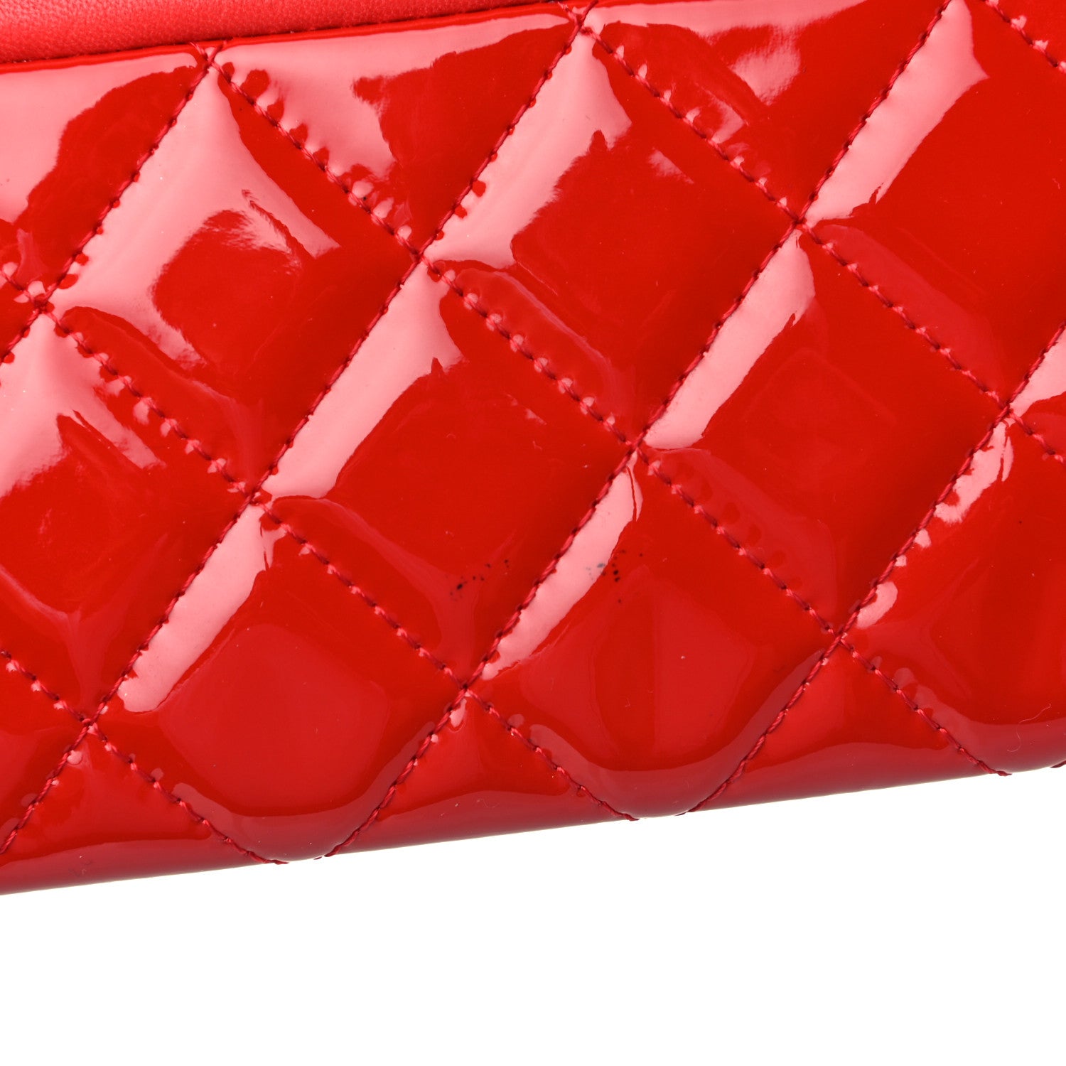 Chanel Calfskin Patent Quilted Medium Cosmetic Case Red 11 of 12