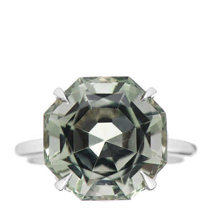Tiffany Sterling Silver Green Quartz Octagonal Sparklers Cocktail Ring 54 7 1 of 5
