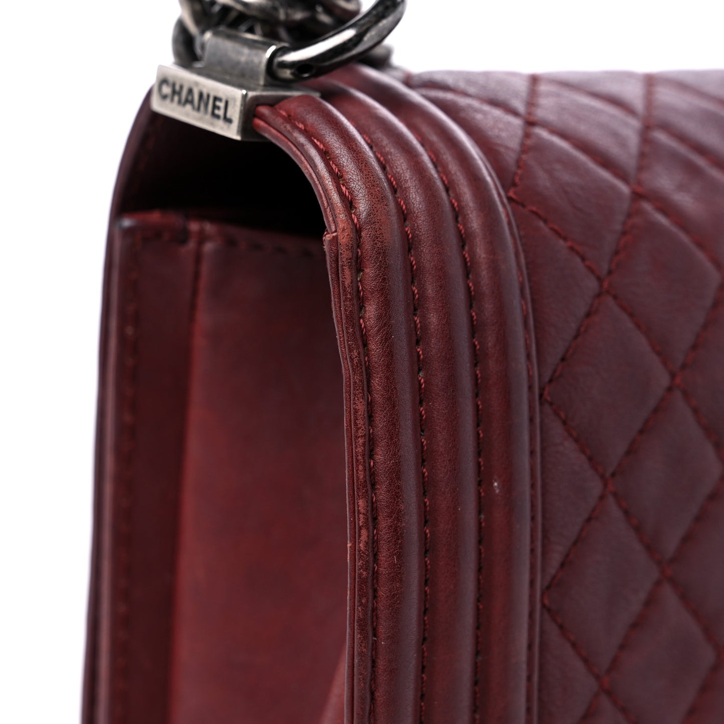 Calfskin Quilted Metal Embellished Paris Dallas Medium Boy Flap Black