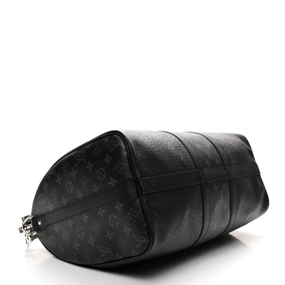 Louis Vuitton Taiga Monogram Eclipse Keepall Bandouliere 50 Black 3 of 8