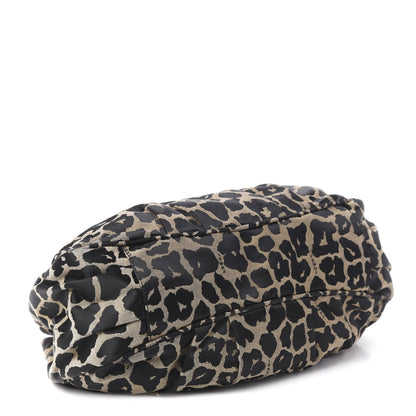 Fendi Jacquard Leopard Print Small Mia Tote Taupe Black 4 of 9