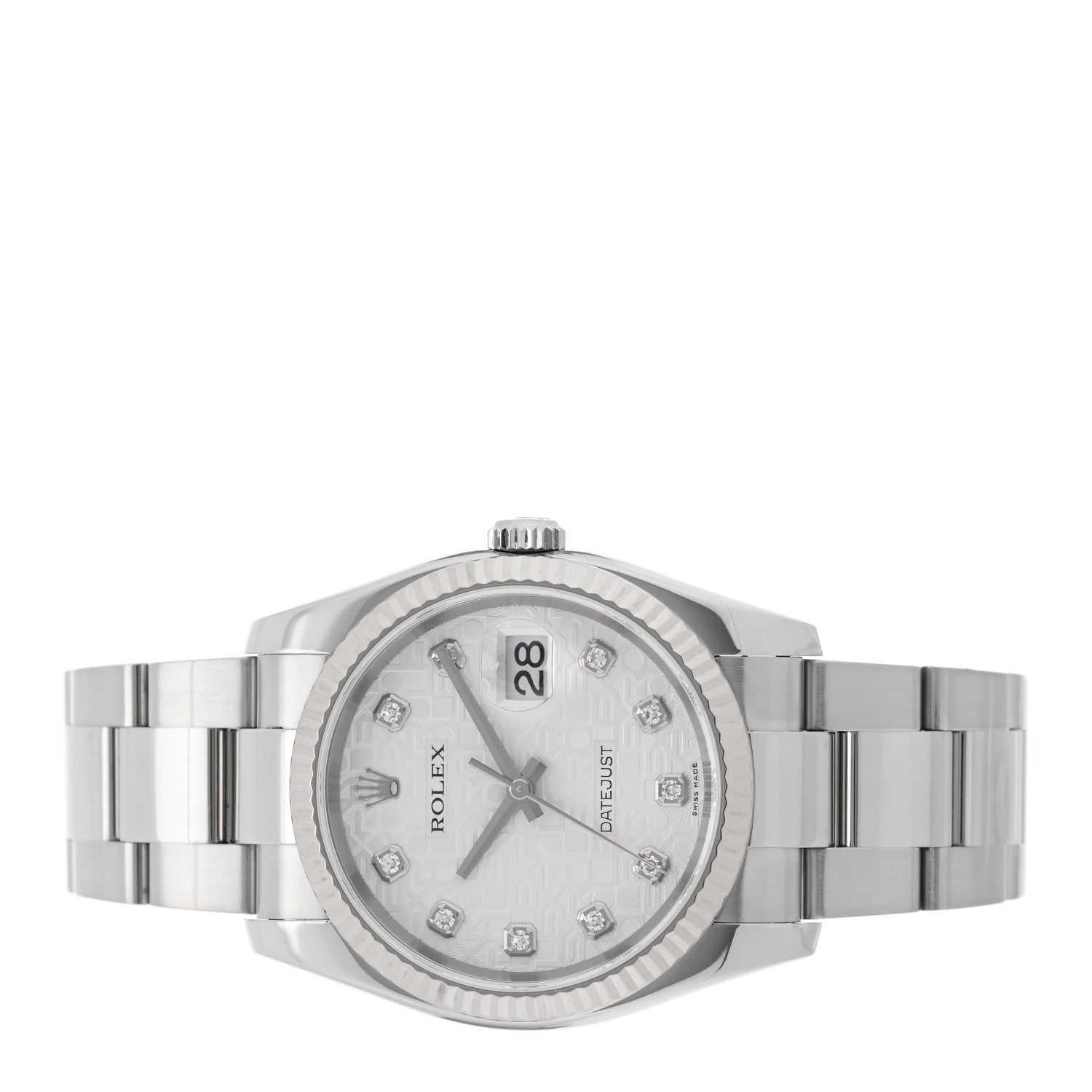 Rolex Stainless Steel 18K White Gold Diamond 36mm Oyster Perpetual Datejust Watch Silver Jubilee 16234 2 of 5