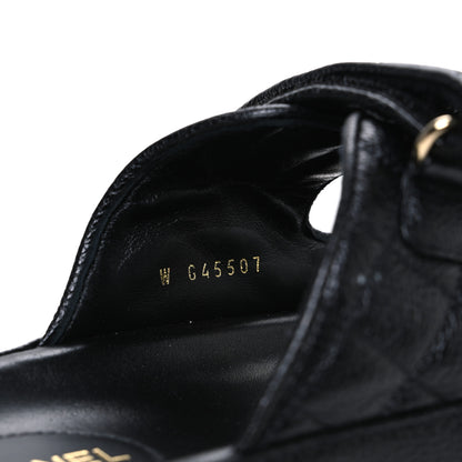 Chanel Grained Calfskin Velcro Dad Sandals 42 Black 10 of 11
