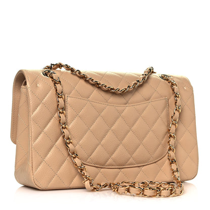 Chanel Caviar Quilted Medium Double Flap Beige 3 of 13