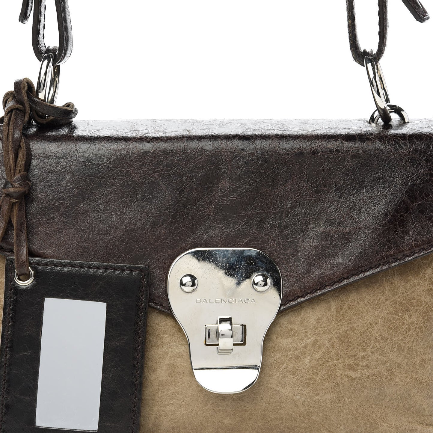 Chevre Turnlock Shoulder Bag Brown