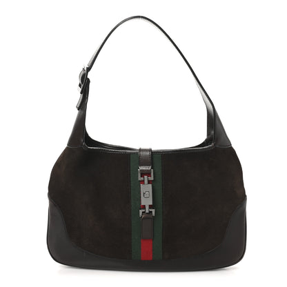Gucci Suede Web Small Jackie O Hobo Dark Brown 1 of 11