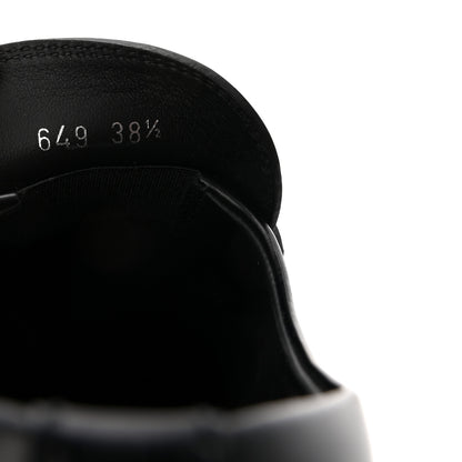 Prada Spazzolato Rois Metal Triangle Logo Monolith 55mm Loafers 38.5 Black 9 of 9