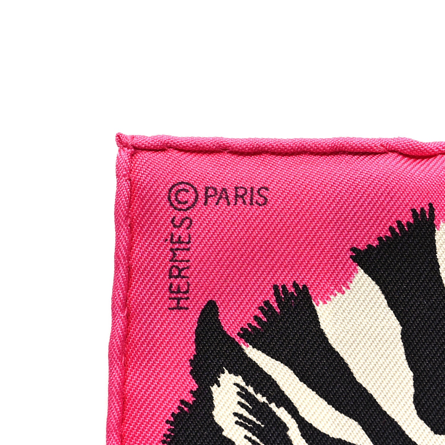 Hermes Silk Carre Zebra Pegasus Nano Scarf 20 Rose Bonbon Black White 3 of 4