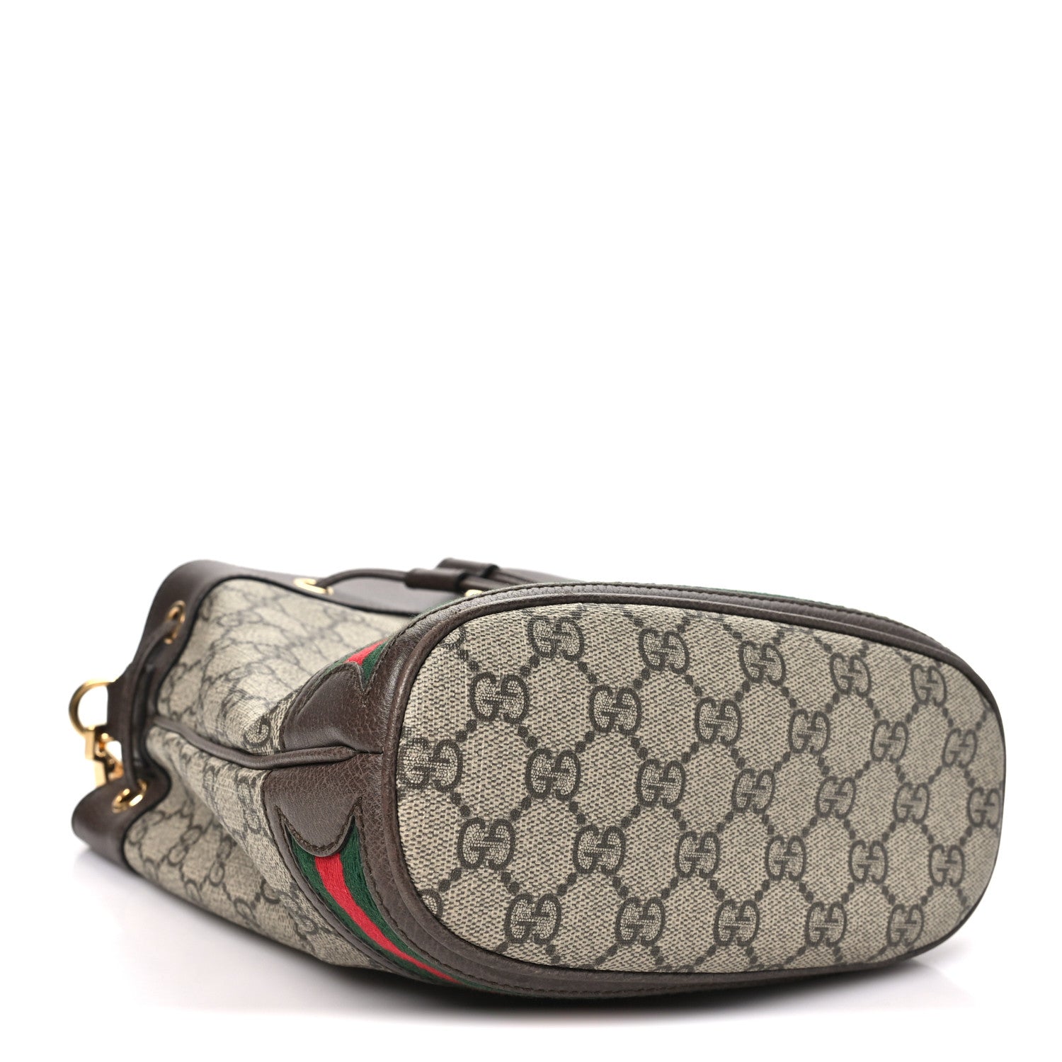 Gucci GG Supreme Monogram Web Small Ophidia Bucket Bag Brown 3 of 9