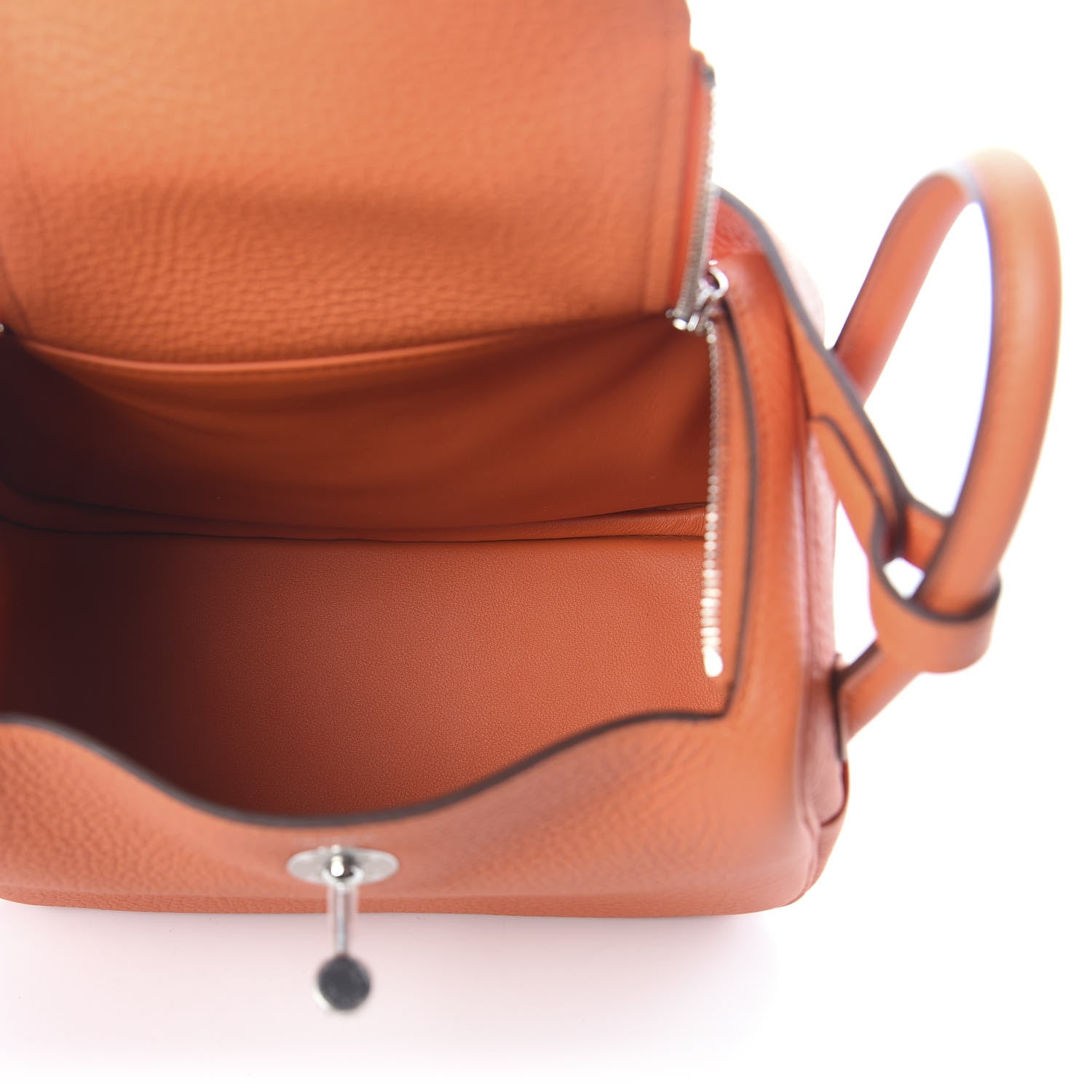 Hermes Taurillon Clemence Mini Lindy 20 Orange 5 of 9