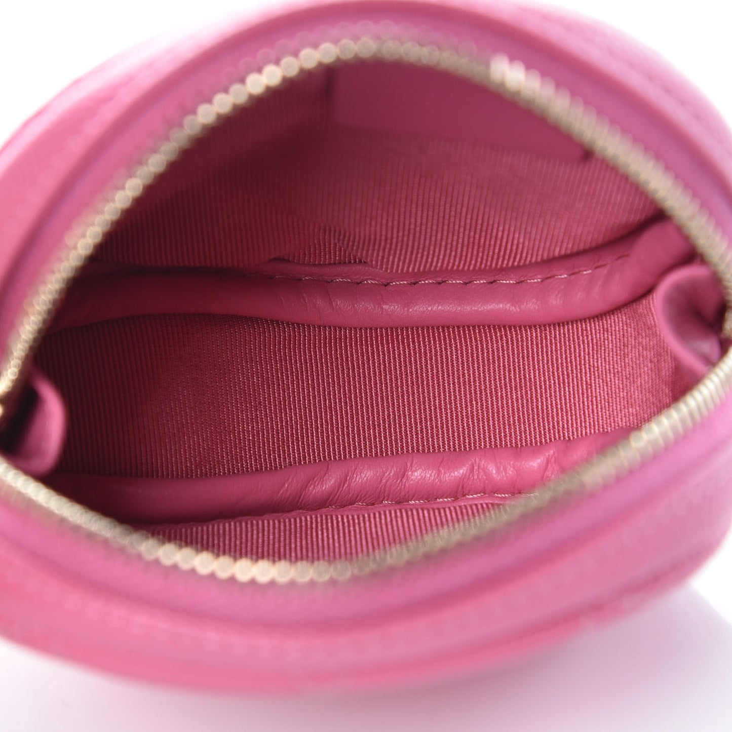 Iridescent Caviar Quilted Zip Around Classic Coin Purse Pink