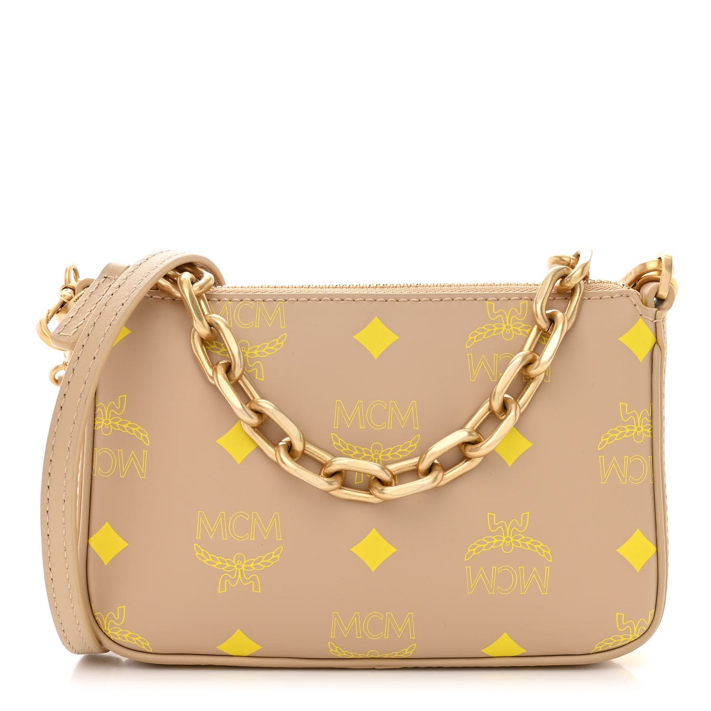 Calfskin Color Splash Mini Pouch on Chain Croissant